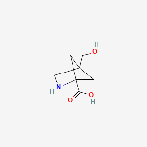 molecular formula C7H11NO3 B2714841 4-(Hydroxymethyl)-2-azabicyclo[2.1.1]hexane-1-carboxylic acid CAS No. 1522098-73-2