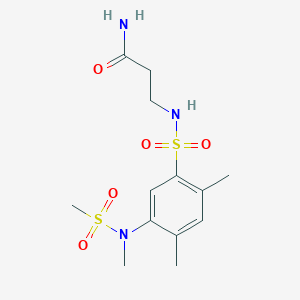 B2714863 3-[[2,4-Dimethyl-5-[methyl(methylsulfonyl)amino]phenyl]sulfonylamino]propanamide CAS No. 881936-96-5