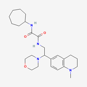 molecular formula C25H38N4O3 B2714879 N'-cycloheptyl-N-[2-(1-methyl-1,2,3,4-tetrahydroquinolin-6-yl)-2-(morpholin-4-yl)ethyl]ethanediamide CAS No. 922120-41-0