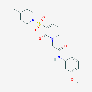 molecular formula C20H25N3O5S B2714892 N-(3-methoxyphenyl)-2-{3-[(4-methylpiperidin-1-yl)sulfonyl]-2-oxo-1,2-dihydropyridin-1-yl}acetamide CAS No. 1251621-20-1