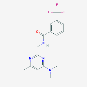 molecular formula C16H17F3N4O B2714899 N-{[4-(dimethylamino)-6-methylpyrimidin-2-yl]methyl}-3-(trifluoromethyl)benzamide CAS No. 1797811-54-1