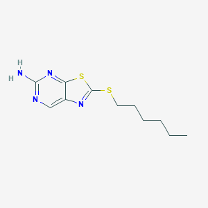 molecular formula C11H16N4S2 B027149 5-Amino-2-(hexylthio)thiazolo[5,4-d]pyrimidine CAS No. 19844-42-9