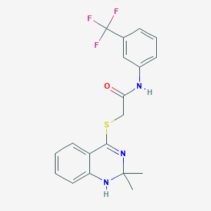 molecular formula C19H18F3N3OS B2714906 2-[(2,2-dimethyl-1,2-dihydroquinazolin-4-yl)sulfanyl]-N-[3-(trifluoromethyl)phenyl]acetamide CAS No. 892294-26-7