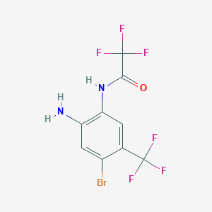 molecular formula C9H5BrF6N2O B2714910 N-[2-amino-4-bromo-5-(trifluoromethyl)phenyl]-2,2,2-trifluoroacetamide CAS No. 156425-22-8
