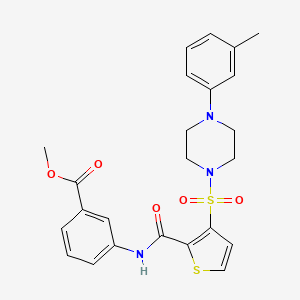 molecular formula C24H25N3O5S2 B2714918 methyl 3-(3-{[4-(3-methylphenyl)piperazin-1-yl]sulfonyl}thiophene-2-amido)benzoate CAS No. 1206990-42-2