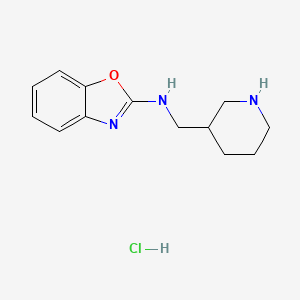 molecular formula C13H18ClN3O B2714936 N-(Piperidin-3-ylmethyl)benzo[d]oxazol-2-amine hydrochloride CAS No. 1353986-07-8