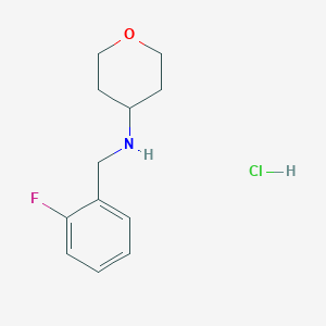 N-[(2-Fluorophenyl)methyl]oxan-4-amine;hydrochloride