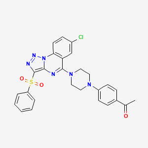 1-(4-{4-[7-Chloro-3-(phenylsulfonyl)[1,2,3]triazolo[1,5-a]quinazolin-5-yl]piperazin-1-yl}phenyl)ethanone