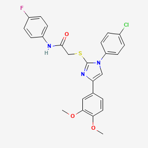 2-[1-(4-chlorophenyl)-4-(3,4-dimethoxyphenyl)imidazol-2-yl]sulfanyl-N-(4-fluorophenyl)acetamide
