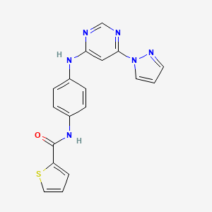 N-(4-((6-(1H-pyrazol-1-yl)pyrimidin-4-yl)amino)phenyl)thiophene-2-carboxamide
