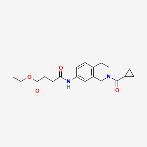 Ethyl 4-((2-(cyclopropanecarbonyl)-1,2,3,4-tetrahydroisoquinolin-7-yl)amino)-4-oxobutanoate