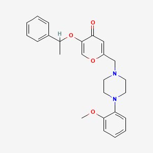 2-((4-(2-methoxyphenyl)piperazin-1-yl)methyl)-5-(1-phenylethoxy)-4H-pyran-4-one