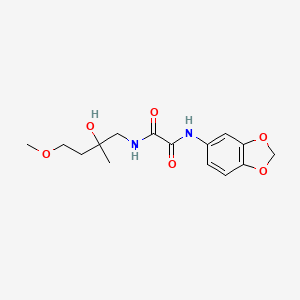 molecular formula C15H20N2O6 B2715048 N1-(benzo[d][1,3]dioxol-5-yl)-N2-(2-hydroxy-4-methoxy-2-methylbutyl)oxalamide CAS No. 2319638-84-9