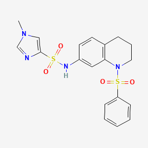 1-methyl-N-(1-(phenylsulfonyl)-1,2,3,4-tetrahydroquinolin-7-yl)-1H-imidazole-4-sulfonamide