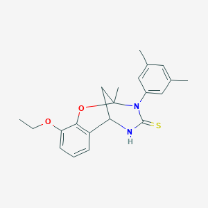 molecular formula C21H24N2O2S B2715055 10-(3,5-dimethylphenyl)-6-ethoxy-9-methyl-8-oxa-10,12-diazatricyclo[7.3.1.0^{2,7}]trideca-2,4,6-triene-11-thione CAS No. 1019149-95-1