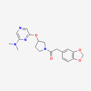 2-(Benzo[d][1,3]dioxol-5-yl)-1-(3-((6-(dimethylamino)pyrazin-2-yl)oxy)pyrrolidin-1-yl)ethanone