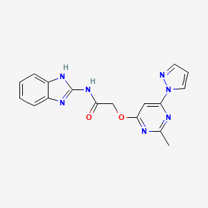 N-(1H-benzo[d]imidazol-2-yl)-2-((2-methyl-6-(1H-pyrazol-1-yl)pyrimidin-4-yl)oxy)acetamide