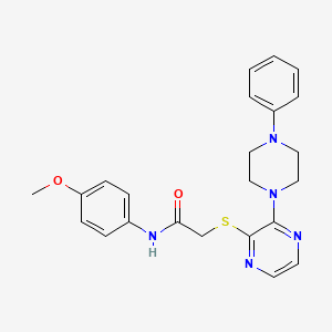 molecular formula C23H25N5O2S B2715079 N-(4-methoxyphenyl)-2-{[3-(4-phenylpiperazin-1-yl)pyrazin-2-yl]sulfanyl}acetamide CAS No. 1029733-47-8