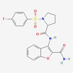 N-(2-carbamoylbenzofuran-3-yl)-1-((4-fluorophenyl)sulfonyl)pyrrolidine-2-carboxamide