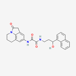 molecular formula C26H25N3O4 B2715097 N'-[3-hydroxy-3-(naphthalen-1-yl)propyl]-N-{2-oxo-1-azatricyclo[6.3.1.0^{4,12}]dodeca-4,6,8(12)-trien-6-yl}ethanediamide CAS No. 1421464-64-3