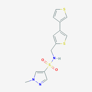 1-Methyl-N-[(4-thiophen-3-ylthiophen-2-yl)methyl]pyrazole-4-sulfonamide