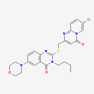 2-[(7-Bromo-4-oxopyrido[1,2-a]pyrimidin-2-yl)methylsulfanyl]-3-butyl-6-morpholin-4-ylquinazolin-4-one