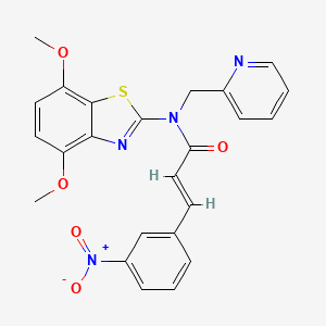 (E)-N-(4,7-dimethoxybenzo[d]thiazol-2-yl)-3-(3-nitrophenyl)-N-(pyridin-2-ylmethyl)acrylamide