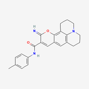 molecular formula C23H23N3O2 B2715105 11-imino-N-(4-methylphenyl)-2,3,6,7-tetrahydro-1H,5H,11H-pyrano[2,3-f]pyrido[3,2,1-ij]quinoline-10-carboxamide CAS No. 866346-67-0