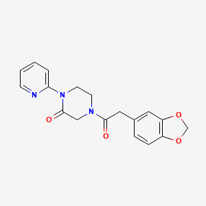 4-[2-(1,3-Benzodioxol-5-yl)acetyl]-1-pyridin-2-ylpiperazin-2-one