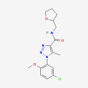 molecular formula C16H19ClN4O3 B2715115 1-(5-chloro-2-methoxyphenyl)-5-methyl-N-((tetrahydrofuran-2-yl)methyl)-1H-1,2,3-triazole-4-carboxamide CAS No. 951896-58-5