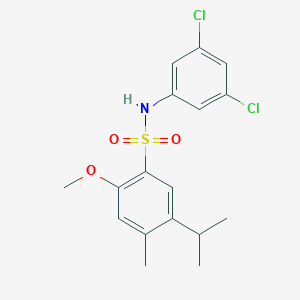 molecular formula C17H19Cl2NO3S B2715117 N-(3,5-dichlorophenyl)-2-methoxy-4-methyl-5-(propan-2-yl)benzene-1-sulfonamide CAS No. 2305558-03-4