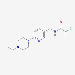 2-Chloro-N-[[6-(4-ethylpiperazin-1-yl)pyridin-3-yl]methyl]propanamide
