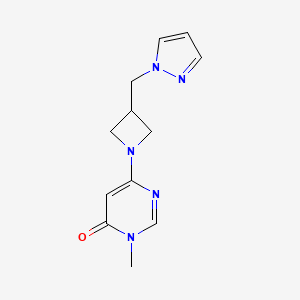 3-methyl-6-{3-[(1H-pyrazol-1-yl)methyl]azetidin-1-yl}-3,4-dihydropyrimidin-4-one