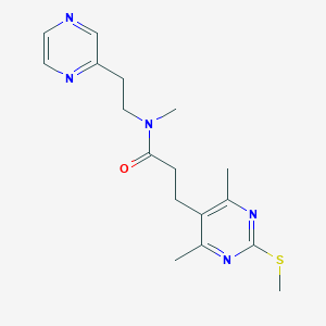 3-[4,6-dimethyl-2-(methylsulfanyl)pyrimidin-5-yl]-N-methyl-N-[2-(pyrazin-2-yl)ethyl]propanamide
