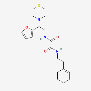 molecular formula C20H29N3O3S B2715130 N1-(2-(cyclohex-1-en-1-yl)ethyl)-N2-(2-(furan-2-yl)-2-thiomorpholinoethyl)oxalamide CAS No. 2034540-98-0