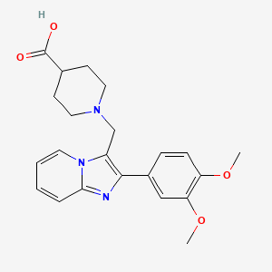 1-[2-(3,4-Dimethoxyphenyl)imidazo[1,2-A]pyridin-3-ylmethyl]piperidine-4-carboxylic acid