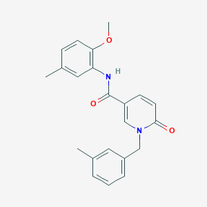 molecular formula C22H22N2O3 B2715144 N-(2-methoxy-5-methylphenyl)-1-[(3-methylphenyl)methyl]-6-oxo-1,6-dihydropyridine-3-carboxamide CAS No. 1004257-60-6