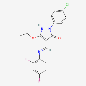 2-(4-chlorophenyl)-4-[(2,4-difluoroanilino)methylene]-5-ethoxy-2,4-dihydro-3H-pyrazol-3-one