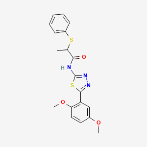 N-[5-(2,5-dimethoxyphenyl)-1,3,4-thiadiazol-2-yl]-2-phenylsulfanylpropanamide