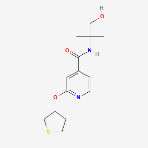 molecular formula C14H20N2O3S B2715160 N-(1-hydroxy-2-methylpropan-2-yl)-2-(thiolan-3-yloxy)pyridine-4-carboxamide CAS No. 2034433-01-5