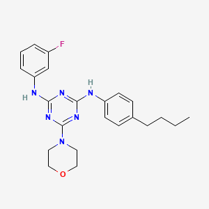 molecular formula C23H27FN6O B2715163 N2-(4-butylphenyl)-N4-(3-fluorophenyl)-6-(morpholin-4-yl)-1,3,5-triazine-2,4-diamine CAS No. 898648-53-8