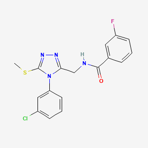 N-((4-(3-chlorophenyl)-5-(methylthio)-4H-1,2,4-triazol-3-yl)methyl)-3-fluorobenzamide