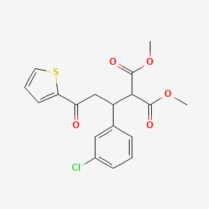 molecular formula C18H17ClO5S B2715166 Dimethyl 2-[1-(3-chlorophenyl)-3-oxo-3-(2-thienyl)propyl]malonate CAS No. 860650-17-5