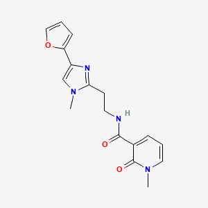 molecular formula C17H18N4O3 B2715170 N-(2-(4-(furan-2-yl)-1-methyl-1H-imidazol-2-yl)ethyl)-1-methyl-2-oxo-1,2-dihydropyridine-3-carboxamide CAS No. 1421489-44-2