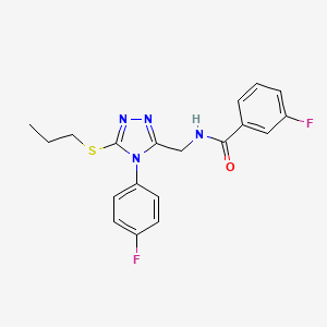3-fluoro-N-((4-(4-fluorophenyl)-5-(propylthio)-4H-1,2,4-triazol-3-yl)methyl)benzamide