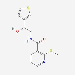 molecular formula C13H14N2O2S2 B2715184 N-(2-hydroxy-2-(thiophen-3-yl)ethyl)-2-(methylthio)nicotinamide CAS No. 1251686-03-9