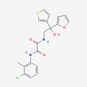 molecular formula C19H17ClN2O4S B2715195 N1-(3-chloro-2-methylphenyl)-N2-(2-(furan-2-yl)-2-hydroxy-2-(thiophen-3-yl)ethyl)oxalamide CAS No. 2034398-27-9