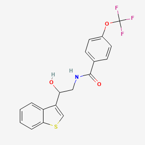 molecular formula C18H14F3NO3S B2715196 N-[2-(1-benzothiophen-3-yl)-2-hydroxyethyl]-4-(trifluoromethoxy)benzamide CAS No. 2034438-23-6