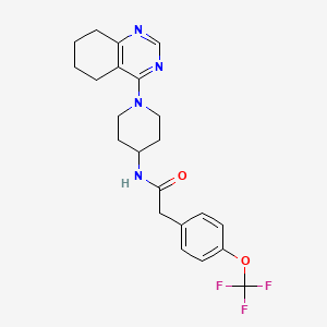 molecular formula C22H25F3N4O2 B2715214 N-[1-(5,6,7,8-tetrahydroquinazolin-4-yl)piperidin-4-yl]-2-[4-(trifluoromethoxy)phenyl]acetamide CAS No. 2034346-74-0