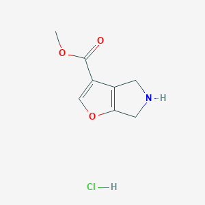 molecular formula C8H10ClNO3 B2715256 Methyl 5,6-dihydro-4H-furo[2,3-c]pyrrole-3-carboxylate;hydrochloride CAS No. 2243509-44-4